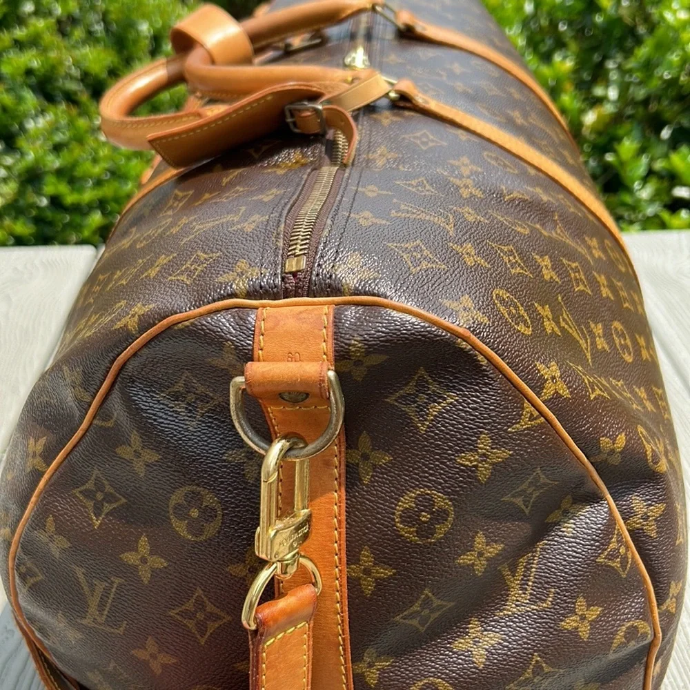 Louis Vuitton Monogram Canvas Brown & Tan Travel Duffel